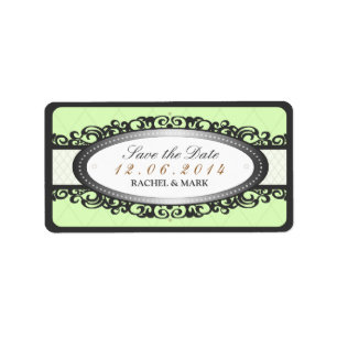 Save the Date - Wedding Label Vintage - Mint Green