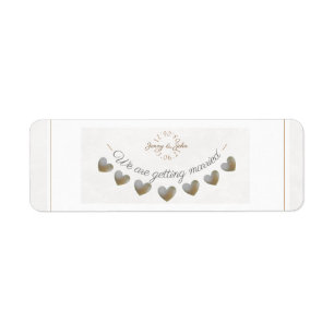 Save the date wedding lace and pearl heart bunting return address label