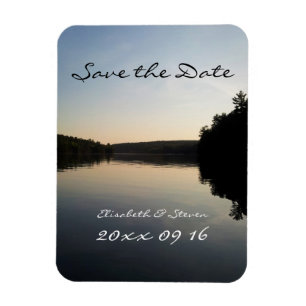 Save the Date Wedding Magnet Lake at Sunset