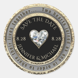 Save the Date Wedding Message Classic Round Sticker