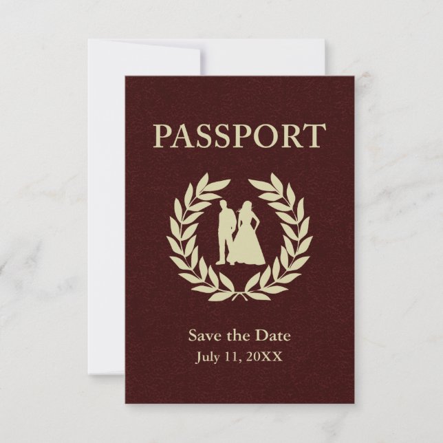 save the date wedding passport (Front)