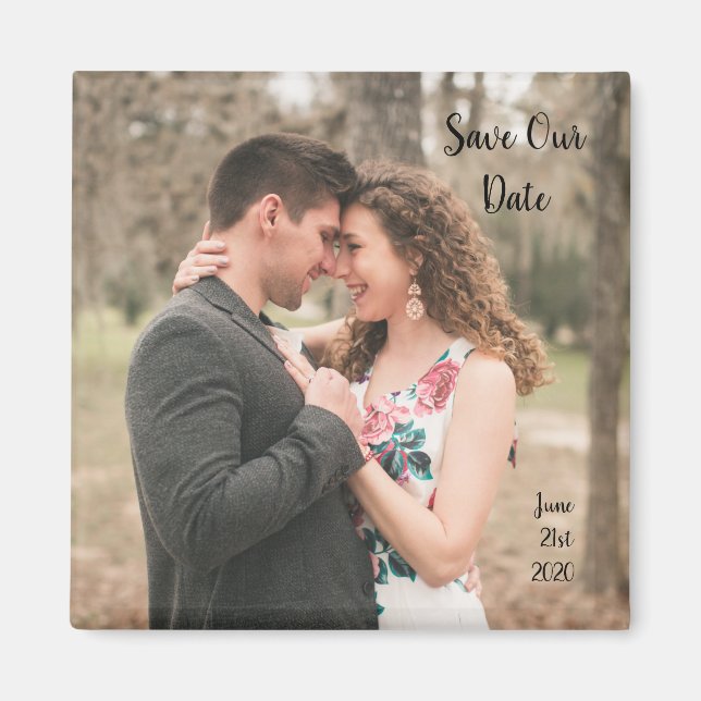 Save The Date Wedding Photo Magnet (Front)