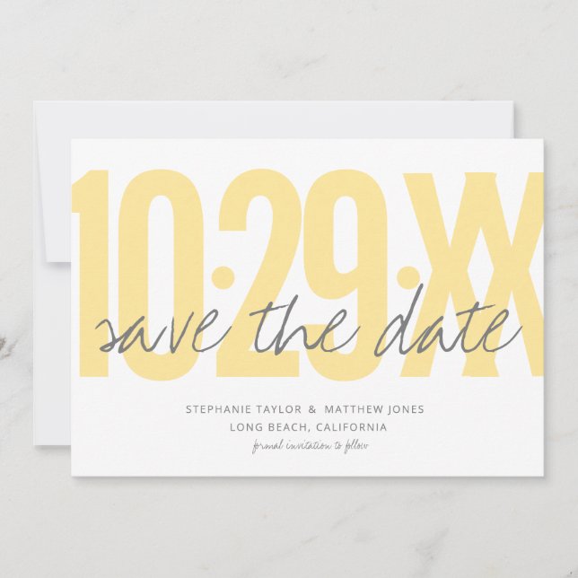 Save the date, wedding, photo on back date (Front)