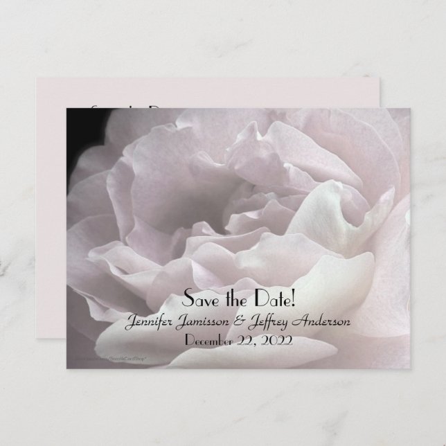 Save the Date Wedding Postcard Announcement Pink (Front/Back)