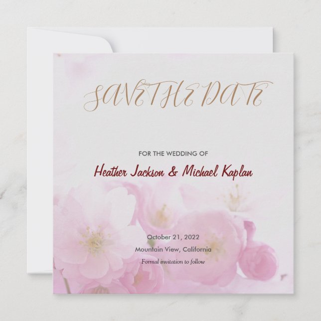 Save the Date Wedding Professional Classic Flowers (Front)