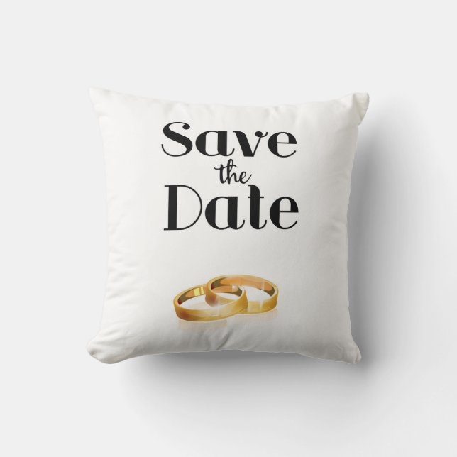 Save the Date Wedding Rings Cushion (Front)