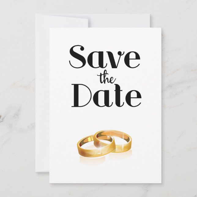 Save the Date Wedding Rings Invitation (Back)
