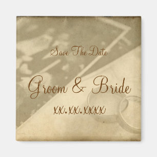 Save The Date - Wedding Rings Magnet