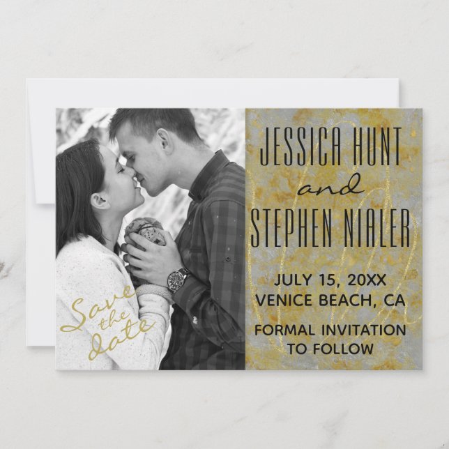 Save the Date Wedding Silver Lining Collection (Front)