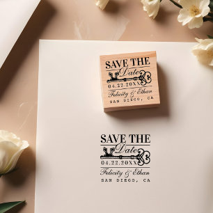 Save The Date Wedding Vintage Antique Key Rubber Stamp