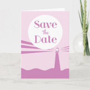 Save The Date Wedding Vintage Lighthouse Note Card