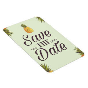 Save The Date Wedding Vintage Pineapples Magnet