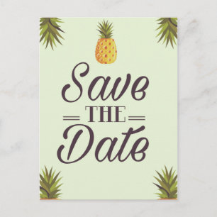 Save The Date Wedding Vintage Pineapples Postcard