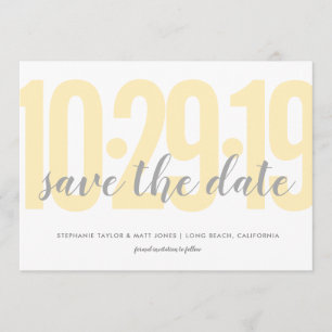 Save the date, wedding, yellow save the date