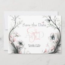 Save the Date | Whimsical Delicate Blush Floral