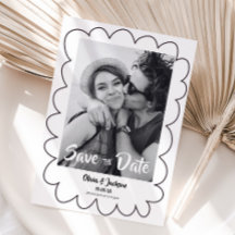Save The Date whimsical modern photo card