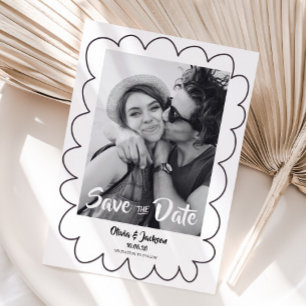 Save The Date whimsical modern photo card