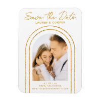 Save The Date White Gold Stylish Art Deco Wedding