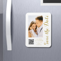 Save The Date White Gold Stylish Modern Wedding