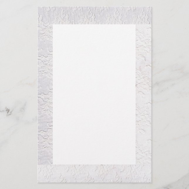 Save the Date/White Lace Stationery (Front)