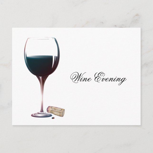 Save the Date Wine Evening Announcement Postcard (Front)