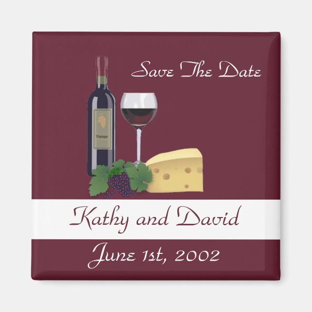 Save The Date Wine Magnet (Front)