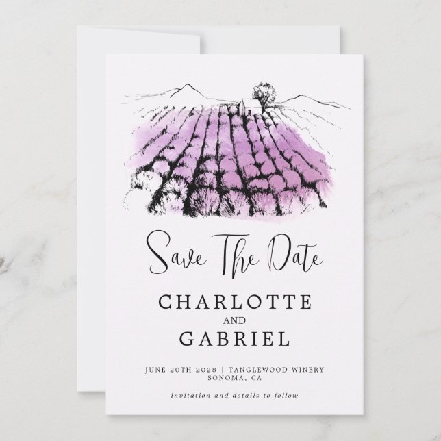 Save The Date Winery Wedding (Front)