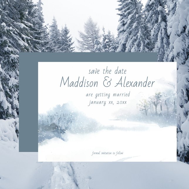 Save The Date Winter Wedding Engagement Card (Save The Date Winter Wedding Engagement Card)
