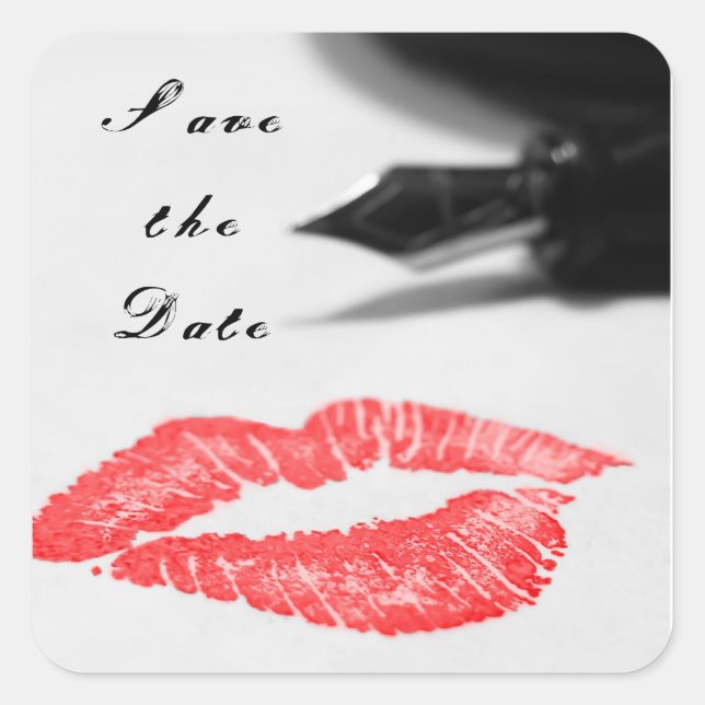 Save the Date With a Kiss Sticker (Front)
