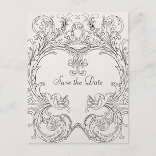 Save the Date with Baroque Frame