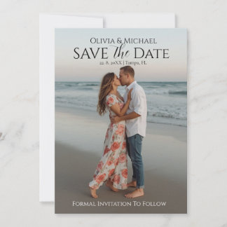 Save the Date with Photo | Elegant Minimalist Invitation