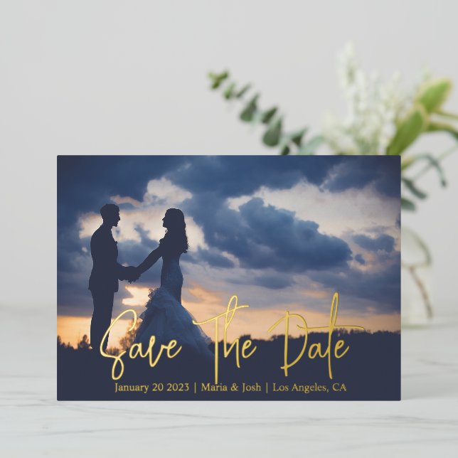 Save the date with photo wedding (Standing Front)