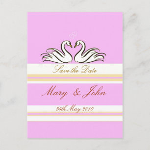 Save the date with Swans  pink card