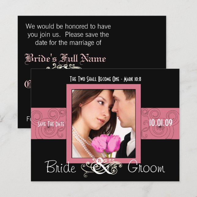 Save The Date with Your Photo Announcement Postcard (Front/Back)