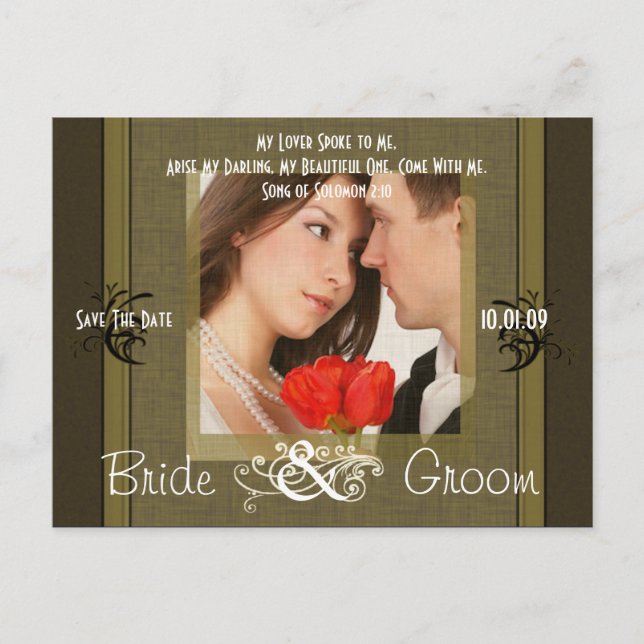 Save The Date with Your Photo Announcement Postcard (Front)