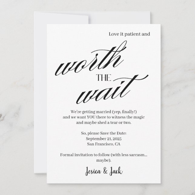 Save the Date – Worth the Wait, Finally Getting Ma (Front)