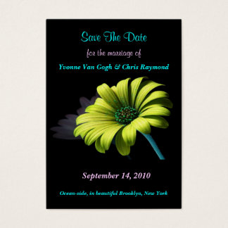 Save The Date Yellow Green Daisy I