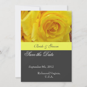 Save the date, yellow rose flower date