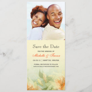Save the Date - Yellow Tangerine Floral Photo