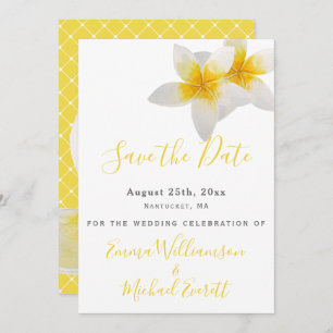 Save the Date   Yellow Tropical Flowers Wedding