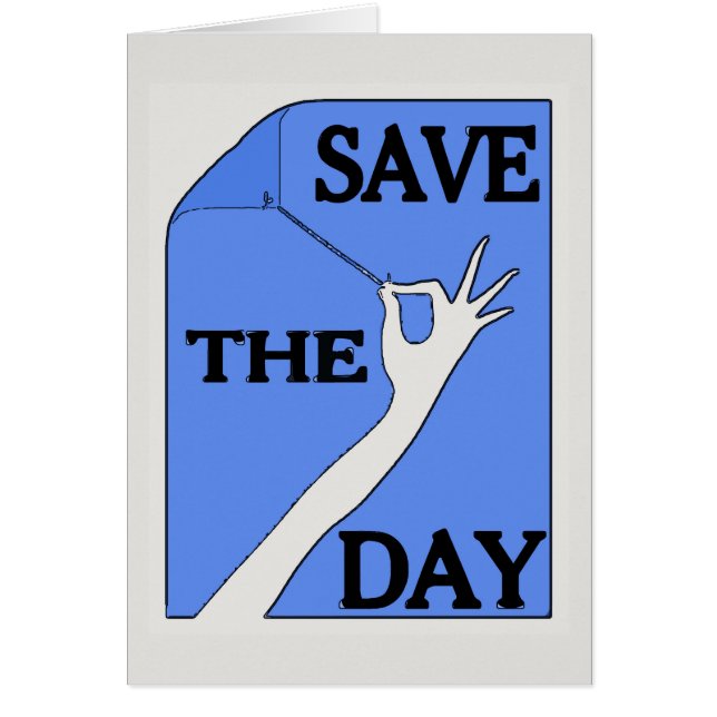 Save The Day, hand on blue,add text (Front)