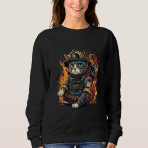 Save the Day with Cats Firefighter Design for Hero Sweatshirt