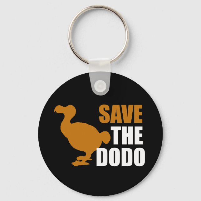 Save The Dodo Bird! Novelty Funny Pin Key Ring (Front)