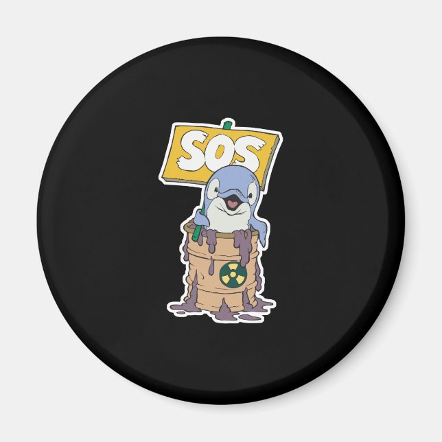 save the dolphins magnet (Front)