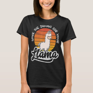 Save The Drama For Your Llama Birthday Cute Animal T-Shirt