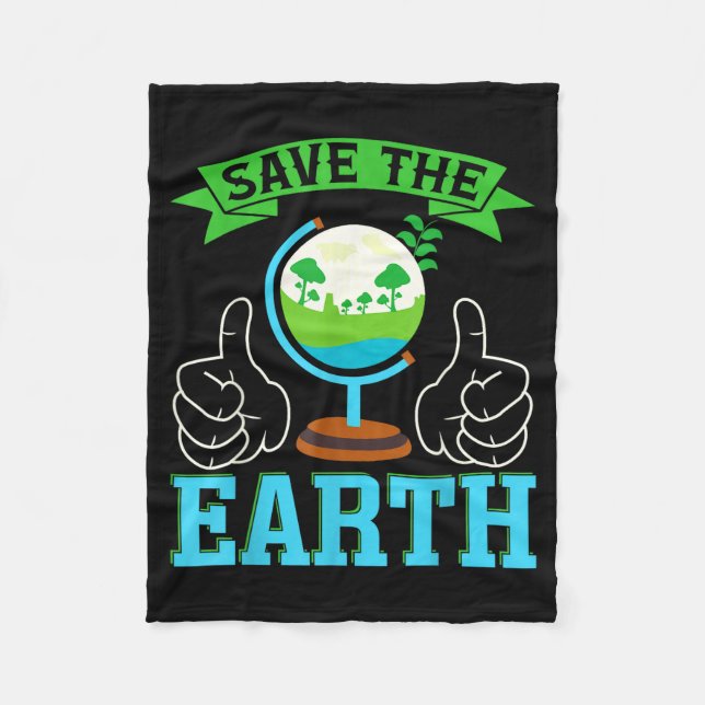Save The Earth _1  Fleece Blanket (Front)