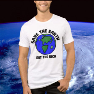 Save The Earth Eat The Rich   Bold Earth Activist  Tri-Blend Shirt