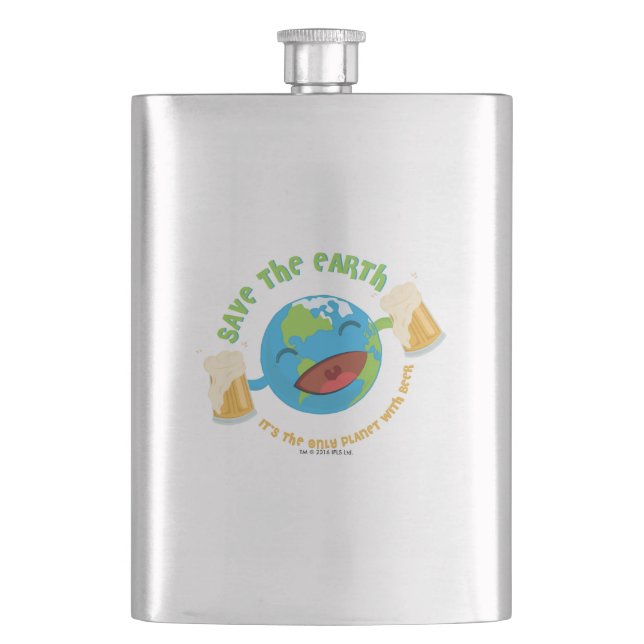 Save The Earth Hip Flask (Front)