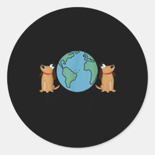 Save The Earth, Its The Only Planet That Has Dogs Classic Round Sticker