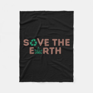 Save The Earth Planet Recycle Earth Environmental Fleece Blanket